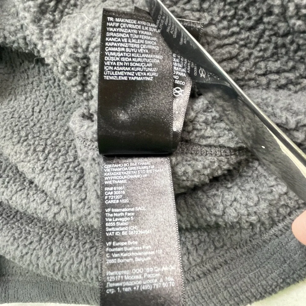 THE NORTH FACE 1/2 Zip Fleece Sz M Waffle Knit Sweater Pullover‎ Mock Neck Gray